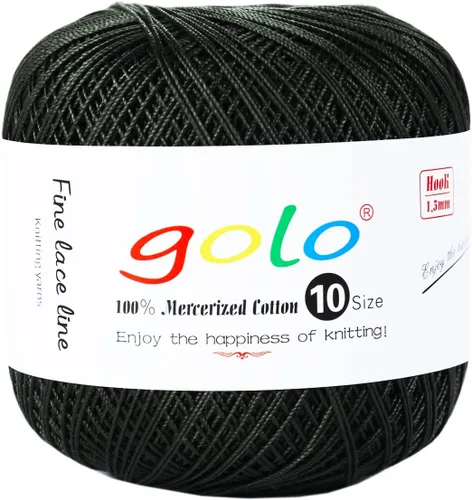 Miniatura 131 de Golo - Bolas de hilo para crochet de algodón tamaño 10, color algodón para crochet D-Fresa D078-fresa