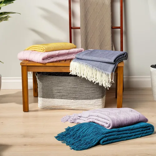 Miniatura 9 de PAVILIA Manta de punto marrón claro para sofá, cama individual, cobija suave de estilo granja para sofá del salón, ligera decorativa para otoño