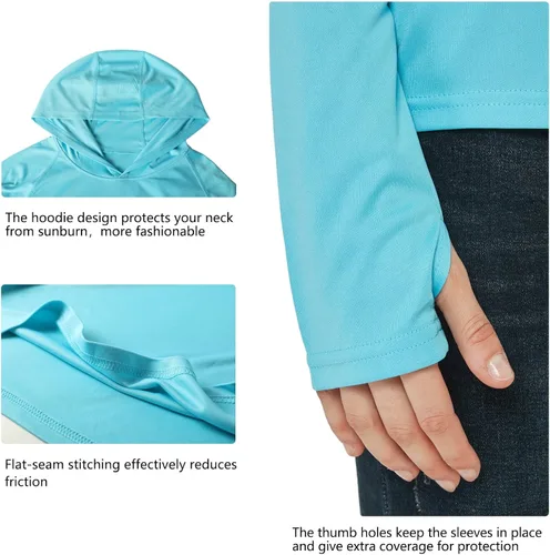 Miniatura 4 de Willit - Sudadera con capucha para mujer con protección solar UPF 50+ camiseta manga larga, para senderismo, pesca, al aire libre, ligera