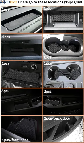 Miniatura 5 de Auovo Portavasos para puerta para Volkswagen VW Atlas Accesorios 2023 2022-2018 Interior personalizado para consola de automóvil, portavasos de Negro