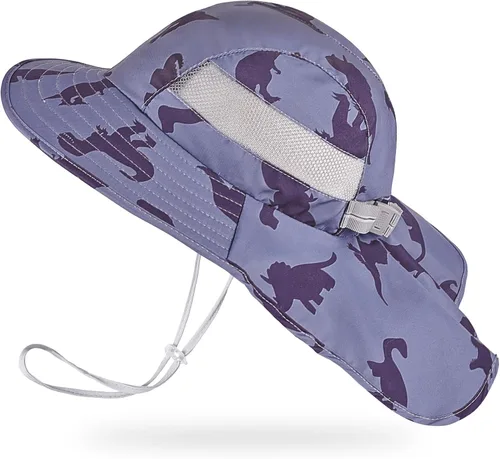 Miniatura 53 de Sombrero de sol para niños, protección UV, unicornio, verano, playa, jugar con ala ancha, solapa para el cuello para niñas y niños