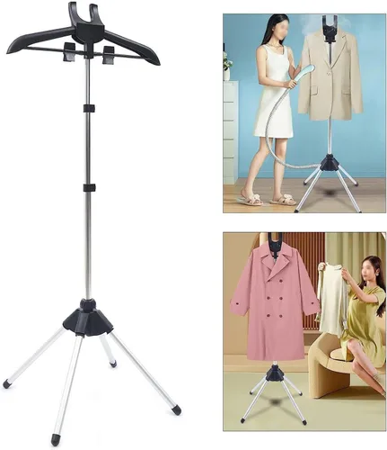 Miniatura 2 de Perchero de vapor de ropa de mano, colgador de ropa de mano vaporizador de ropa, perchero telescópico plegable de tela de pie, perchero de secado