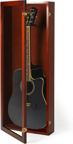 Miniatura 22 de PENNZONI Vitrina de guitarra acústica - Estuche acrílico para guitarra acústica - Soporte de pared para guitarra hecha de marco de madera dura