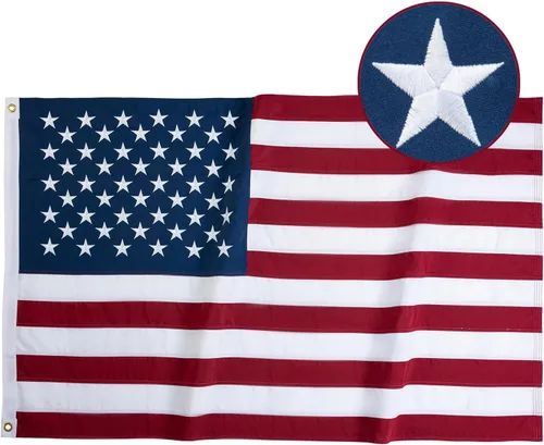 Bandera estadounidense de 10 x 15 pulgadas para exteriores, bandera de Estados Unidos resistente al aire libre, estrellas bordadas de poliéster