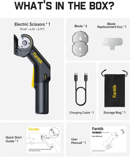 Miniatura 9 de Fanttik C10 Pro BowGuide - Cortador eléctrico de cartón, tijeras inalámbricas con pantalla LED, 2 velocidades ajustables, potente cortador de caja