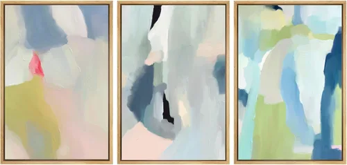 Miniatura 92 de SIGNWIN Lienzo enmarcado para pared, juego de arte abstracto de serenidad costera, ilustraciones abstractas junto al mar, arte moderno, decorativo
