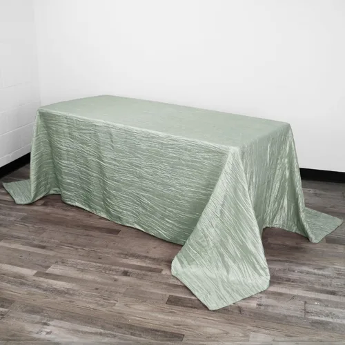 Miniatura 19 de YOUR CHAIR COVERS - Mantel Rectangular de Tafetán Arrugado de 90 x 132 Pulgadas - Azul Polvoriento, Manteles Rectangulares para Mesas Rectangulares