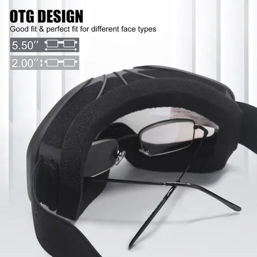 Miniatura 5 de SKYWAY OTG SS6001 - Gafas de esquí y snowboard para hombres y mujeres, motos de nieve, esquí, patinaje