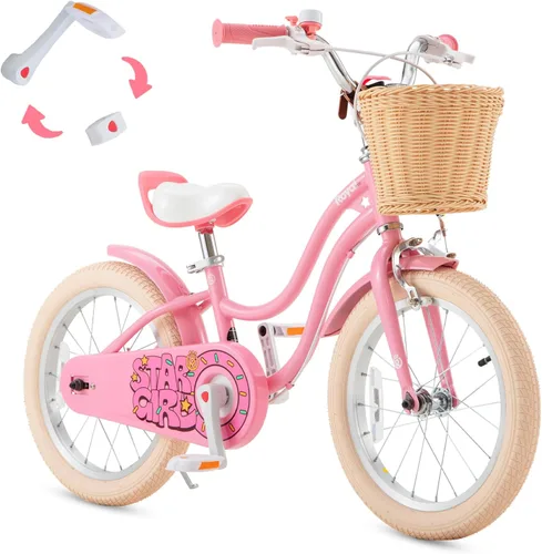 Miniatura 11 de RoyalBaby Bicicleta EZ para niñas, bicicleta Stargirl, entrenamiento libre, equilibrio a pedal, bicicleta de fácil aprendizaje, 12-20 pulgadas
