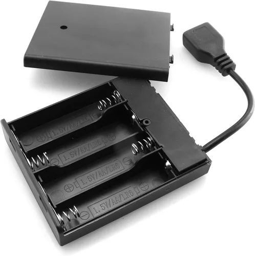 Miniatura 3 de DGZZI USB hembra Socket 4 AA caja caja de batería titular con interruptor ON-Off