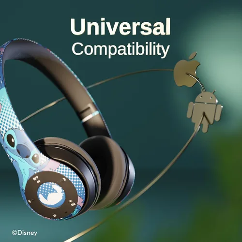 Miniatura 4 de iJoy Disney Lilo & Stitch Expressions - Auriculares Bluetooth plegables inalámbricos con micrófono integrado, diseño de expresiones de puntada