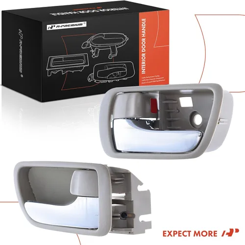Miniatura 8 de A-Premium Manijas interiores interiores para puertas compatibles con Toyota Camry 2002 2003 2004 2005 2006, cromo y beige, juego de 2 piezas, parte