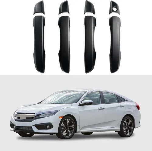 Cubierta para manija de puerta compatible con Honda Civic Sedan Hatchback Coupé tipo R 2016 2017 2018 2019 2020 2021 manijas exteriores sin Negro