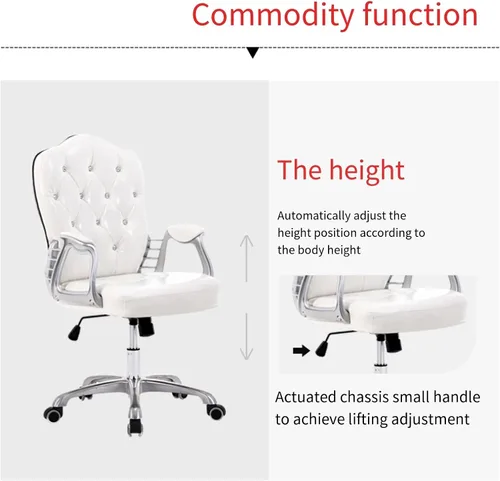 Miniatura 4 de QQXX Silla de oficina en casa, silla ergonómica de escritorio, silla de computadora con soporte lumbar, reposabrazos, silla ejecutiva giratoria