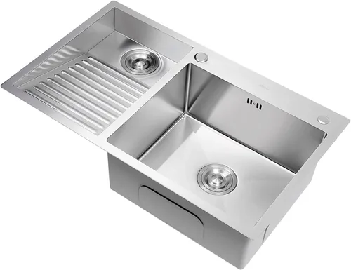 Fregadero de lavandería de acero inoxidable con tabla de lavado integrada, bañera para lavar a mano con panel grueso, fregadero de lavandería con
