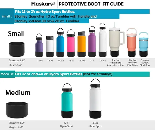 Miniatura 3 de Funda protectora de silicona para botellas de agua Hydroflask de 12 a 40 onzas, cubierta antideslizante para la parte inferior de la botella Stanley
