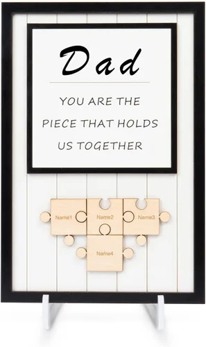 Miniatura 18 de Letrero personalizado con nombre de la familia, adornos de madera para la familia, placa de rompecabezas con nombre personalizado, decoración