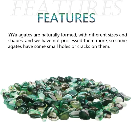 Miniatura 4 de YIYA Piedras pulidas de ágata verde de 0.68 libras, piedras preciosas de cuarzo de cristal natural para decoración del hogar, relleno de jarrón