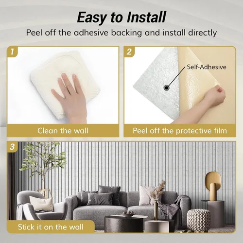 Miniatura 5 de TONOR Paneles de pared acústicos de doble capa autoadhesivos de 47.2"x23.6"x0.72", paquete de 4 paneles de alta densidad para paredes, paneles