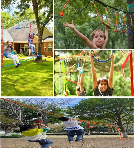 Miniatura 3 de Carrera de obstáculos para niños, juego de 13 piezas de carrera de obstáculos de guerrero para niños, equipo de entrenamiento al aire libre, kit