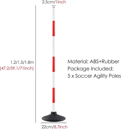 Miniatura 3 de YXXSDP Juego de bastones de agilidad de fútbol desmontables, paquete de 5 palos de entrenamiento flexibles, para entrenamiento de fútbol