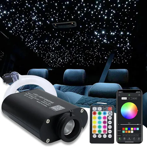 Miniatura 15 de AMKI Luces de fibra óptica de 16 W, kit de luz de techo Starlight con aplicación/control remoto, modo activado por sonido para decoración