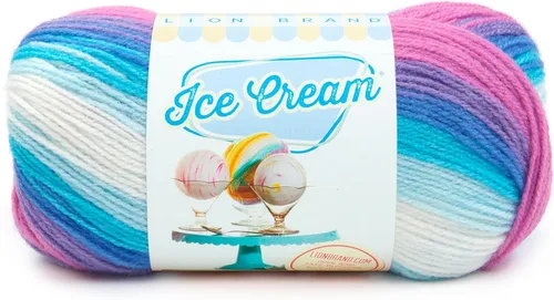 Miniatura 57 de Lion Brand Yarn, Hilo para Bebé Ice Cream para tejer, ganchillo y manualidades, Baseball Nut, 1 paquete, fibra acrílica colorida de peso DK
