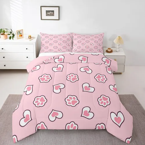 Miniatura 33 de Homewish Lindo juego de edredón de perros, juego de ropa de cama verde para niños, niñas y mujeres, edredón de verano para adultos, juego de edredón