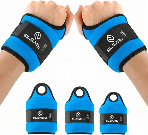 Miniatura 7 de ELEAMY - Pesas de muñeca con cierre de bucle para pulgar para mujeres y hombres, 0.5 lb*2/1 lb*2/1.5 lb*2/2 lb*2/3 lb*2, tela de seda de hielo