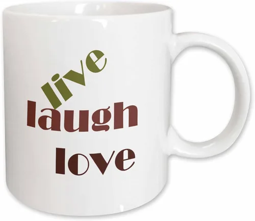 Miniatura 13 de 3dRose Live Laugh Love - Taza de dos tonos, 11 onzas, color negro