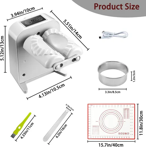Miniatura 2 de Máquina Automática de Hacer Dumplings Sameme, Fabricante de Dumplings Eléctrico, Prensa de Empanada Removible con 2 Herramientas de Prensado