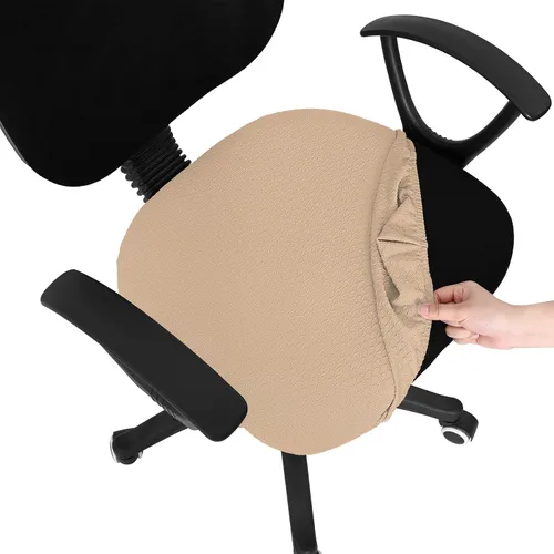 Miniatura 43 de Smiry - Fundas de asiento elásticas para silla de oficina con diseño jacquard, desmontables, lavables, antipolvo, protectores para cojines de silla