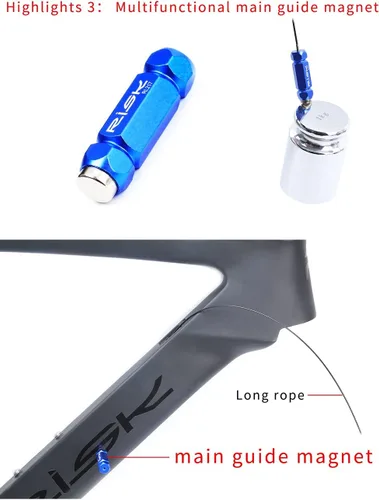 Miniatura 5 de Kit de herramientas de enrutamiento de cables internos para bicicleta compatible con carcasa de cable de 0.157-0.217 in, manguera hidráulica