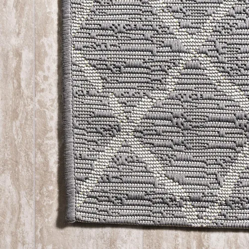 Miniatura 7 de JONATHAN Y Alfombra marroquí con diseño enrejado para interiores y exteriores, 2 x 8 pulgadas, color gris/crema, para patio trasero, porche, fácil