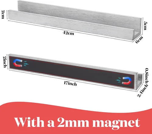 Miniatura 3 de Tanlade 2 estantes magnéticos para pizarra blanca, estantes magnéticos para aula, estantes flotantes para pared, refrigerador, dormitorio, baño