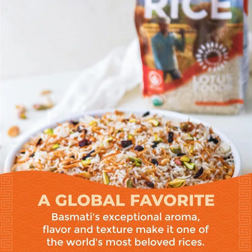Miniatura 3 de Lotus Foods Regenerative - Arroz basmati blanco orgánico – Arroz blanco de grano largo sin gluten, vegano, sin OMG, uso para curry, salteados, pudín
