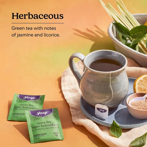Miniatura 5 de Yogi Tea Té Verde Superantioxidante - 16 Bolsitas de Té por Paquete (6 Paquetes) - Té Verde Orgánico para Apoyo Antioxidante - Incluye Hoja de Té