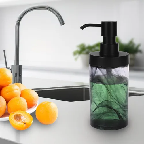 Miniatura 7 de Dispensador de jabón, dispensador de jabón de manos de vidrio abierto de 12.5 onzas, dispensador de jabón de manos para baño y cocina, dispensador