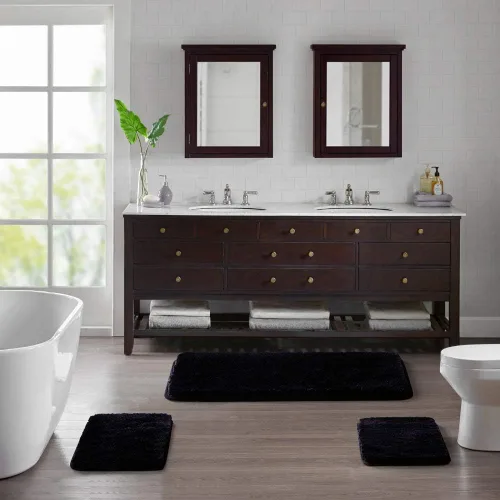Miniatura 7 de Suchtale - Alfombra de baño antideslizante, tapete de baño de microfibra suave, absorbente de agua, peluda, lavable a máquina, para regadera, 16 x