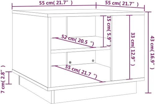 Miniatura 2 de mesas de Centro para sala Juego de mesa de comedor blanca 21.7 x 21.7 x 16.9 pulgadas, madera de ingeniería, adecuada para dormitorios, salas