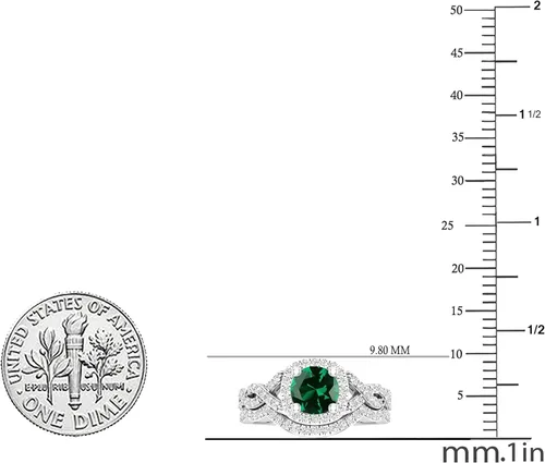 Miniatura 14 de Dazzlingrock Collection Juego de anillos de boda redondos de 0.228 in creados en laboratorio y diamantes blancos naturales para mujer