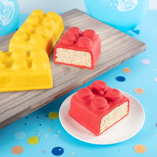 Miniatura 7 de Molde de ladrillo para tartas de construcción, paquete de 4 unidades, para decorar pasteles en forma 3D de 9 pulgadas, fiestas de cumpleaños