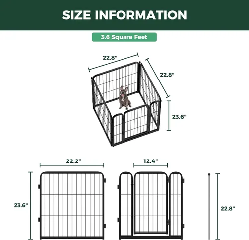 Miniatura 2 de FXW Homeplus Unleashed Corralito para Perros de Interior - Juego Sin Estrés y Seguro, Resistente de 24 Pulgadas 4 Paneles Corral para Cachorros