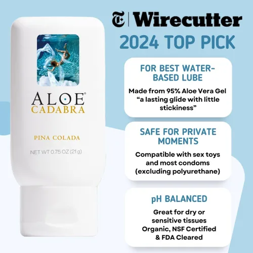 Miniatura 2 de Aloe Cadabra Lubricante personal con sabor e hidratante vaginal, lubricante orgánico de aloe comestible para hombres, mujeres y parejas, no mancha