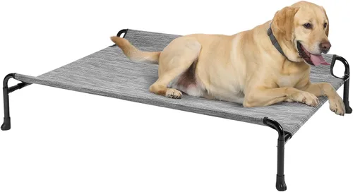 Miniatura 10 de Veehoo Cama Elevada para Perros, Catres Elevados para Perros Grandes, Cama Impermeable para Perros de Exterior, Hamaca Refrescante para Mascotas