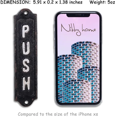 Miniatura 3 de NIKKY HOME Placa de metal de hierro fundido para puerta, letreros verticales para tiendas, hogar, cafeterías, tiendas, negocios, oficina, granja