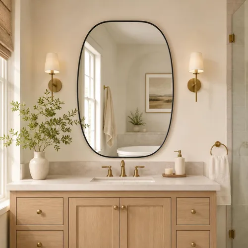 Miniatura 13 de USHOWER Black Oval Arch Bathroom Mirrors for Over Sink, 20x30 Inch Bathroom Vanity Mirror for Bathroom, Bedroom, Vanity, Entryway, Aluminium Frame