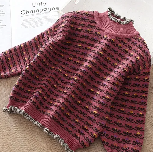 Miniatura 9 de Camisetas para bebé niña, suéter con mangas de suéter, ropa de una niña larga con fondo largo para niñas de bebé simple