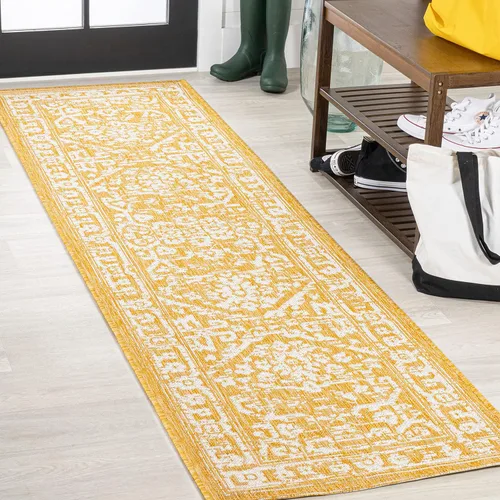 Miniatura 39 de JONATHAN Y Boho Medallion - Alfombra para interiores y exteriores, 3 x 5 pies, color verde azulado/gris, tejido texturizado Malta, para patio