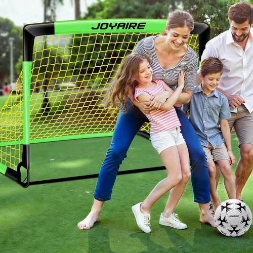 Miniatura 8 de Portería de fútbol para niños de nivel profesional en el patio trasero, red de fútbol de poliéster de 5 capas resistente a desgarros y postes de 10